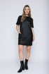 Sadie-Faux Leather Shift Dress